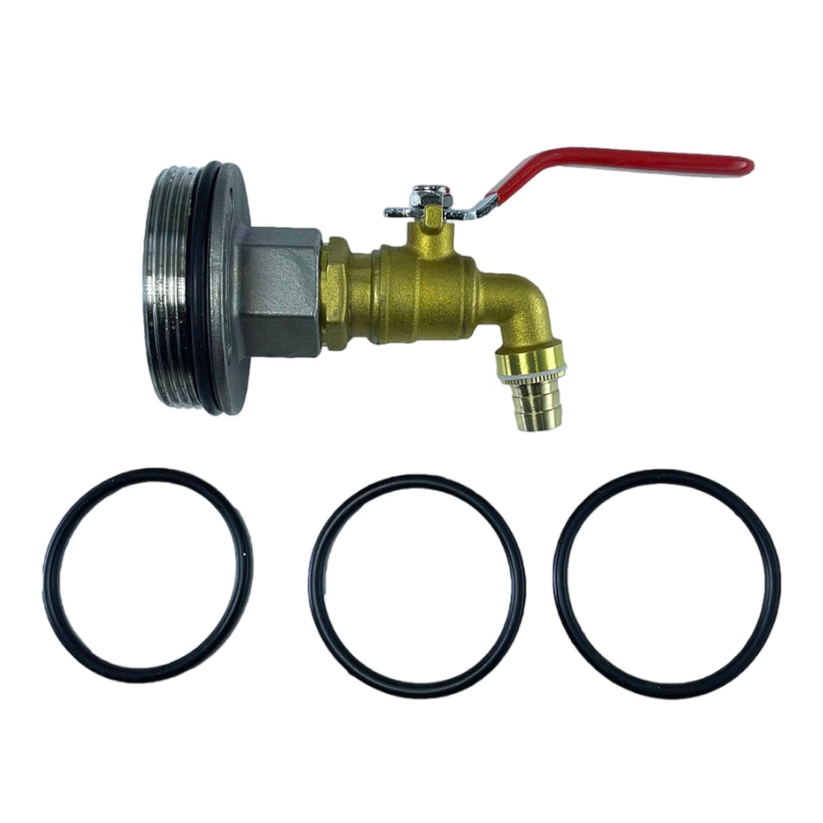 Milageto Drum Faucet for 55 Gallon Drum, Barrel Spigot with Gaskets Hardware 2inch Thread Barrel Faucet for Garden Drum Water, Length 10.5cm