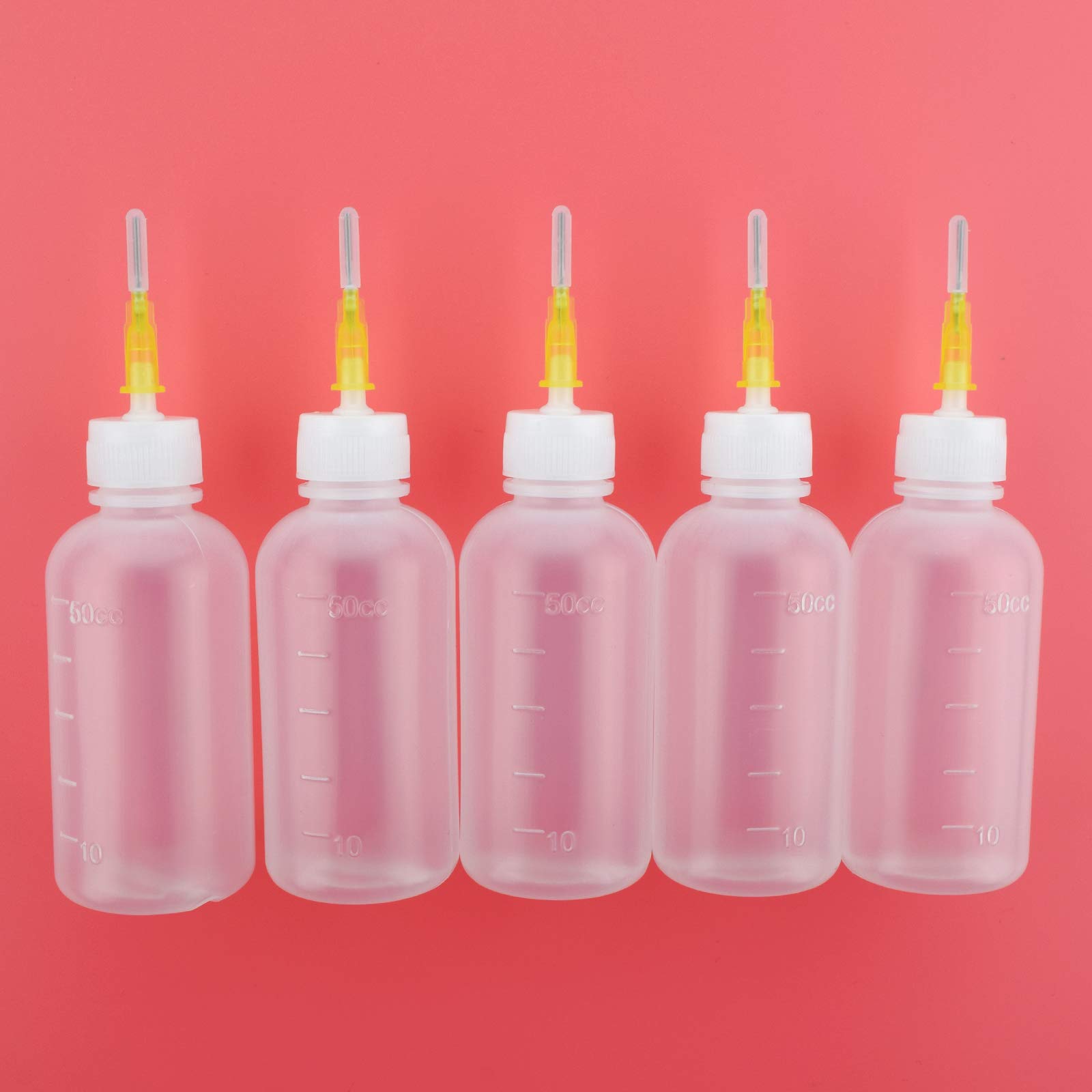 5 Packs 50CC Needle Bottle, 50ML Needle Tip Glue Bottle, Precision Tip