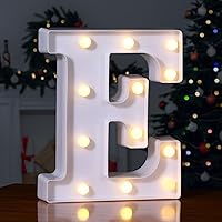 Vista 366 de Foaky LED Letter Lights Sign Marquee Light Up Letters Sign for Night Light Wedding/Birthday Party Battery Powered Christmas Lamp Home Bar
