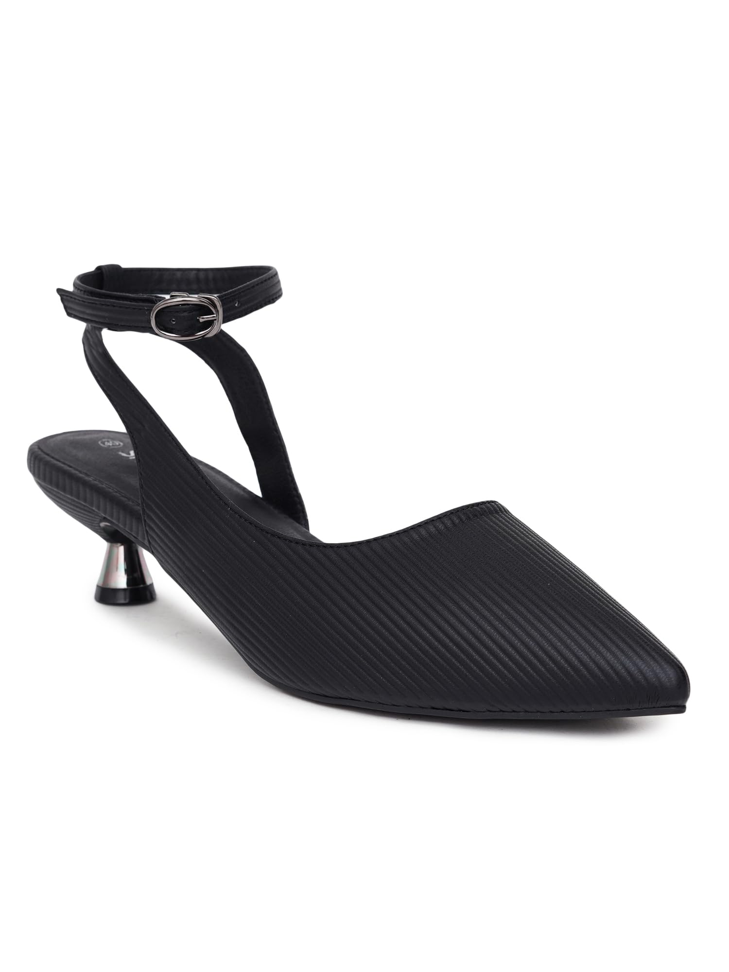 Women's BLACK Color Kitten Heels Pumps (SF-4726-L-BLACK-40)-image-46
