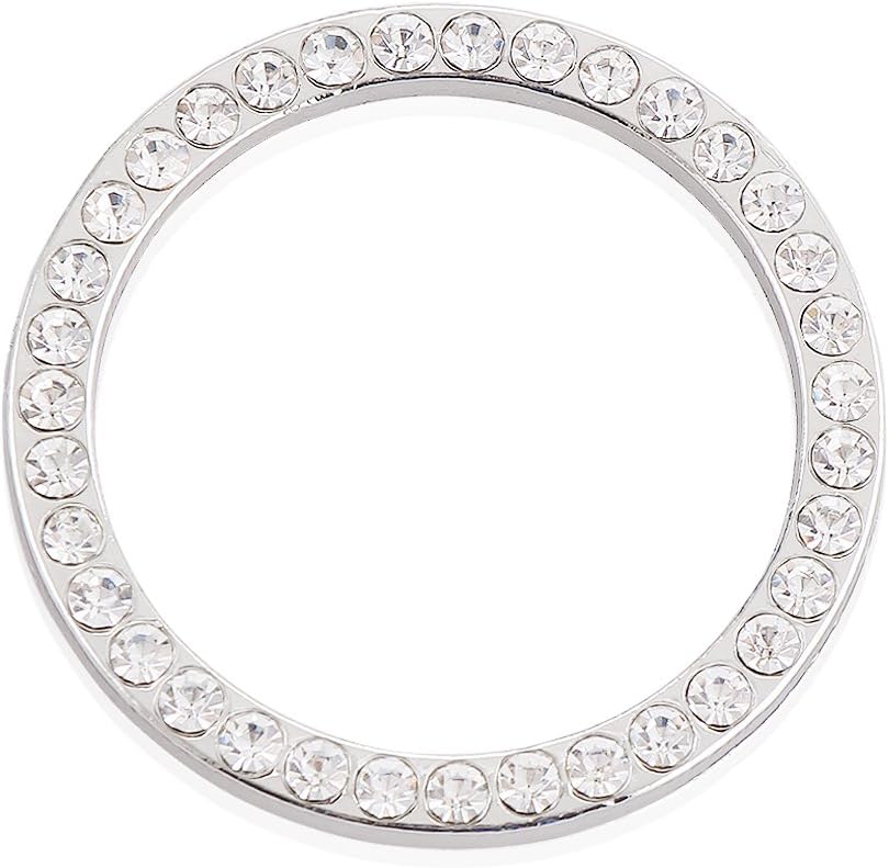 6 Pieces Crystal Rhinestone Car Bling Decorations Ring Emblem Sticker Decor Car Engine Start Stop Accessories for Men and Women