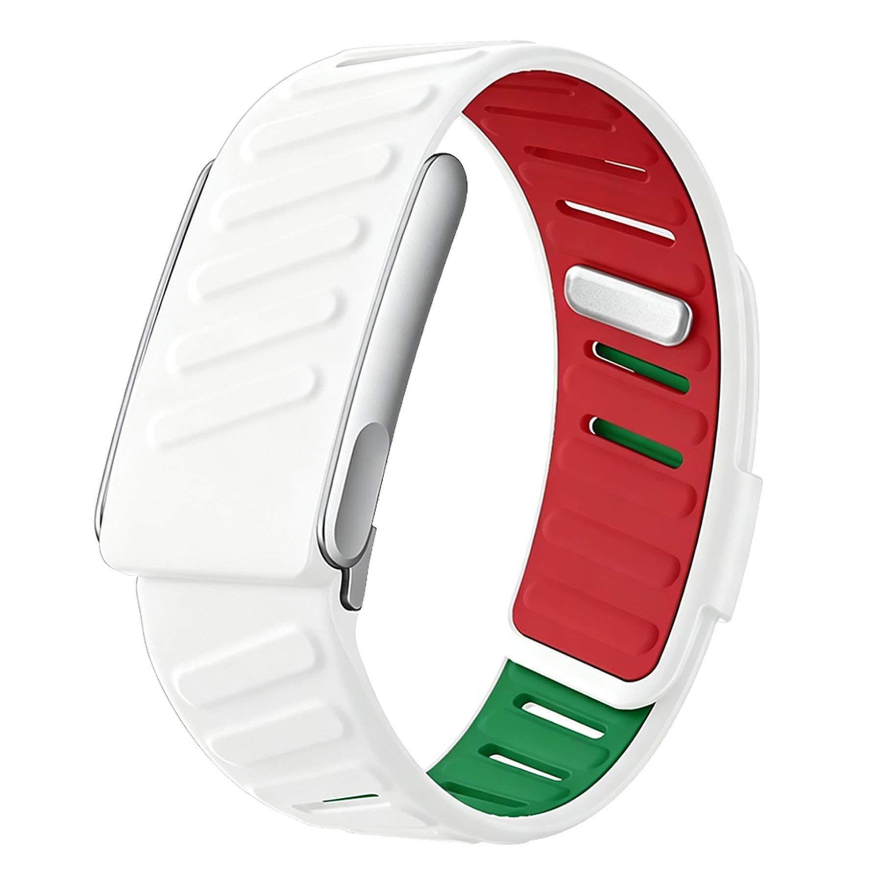 VeveXiao Silicone Wristband compatible with WHOOP 5.0 Bands，White Red Green
