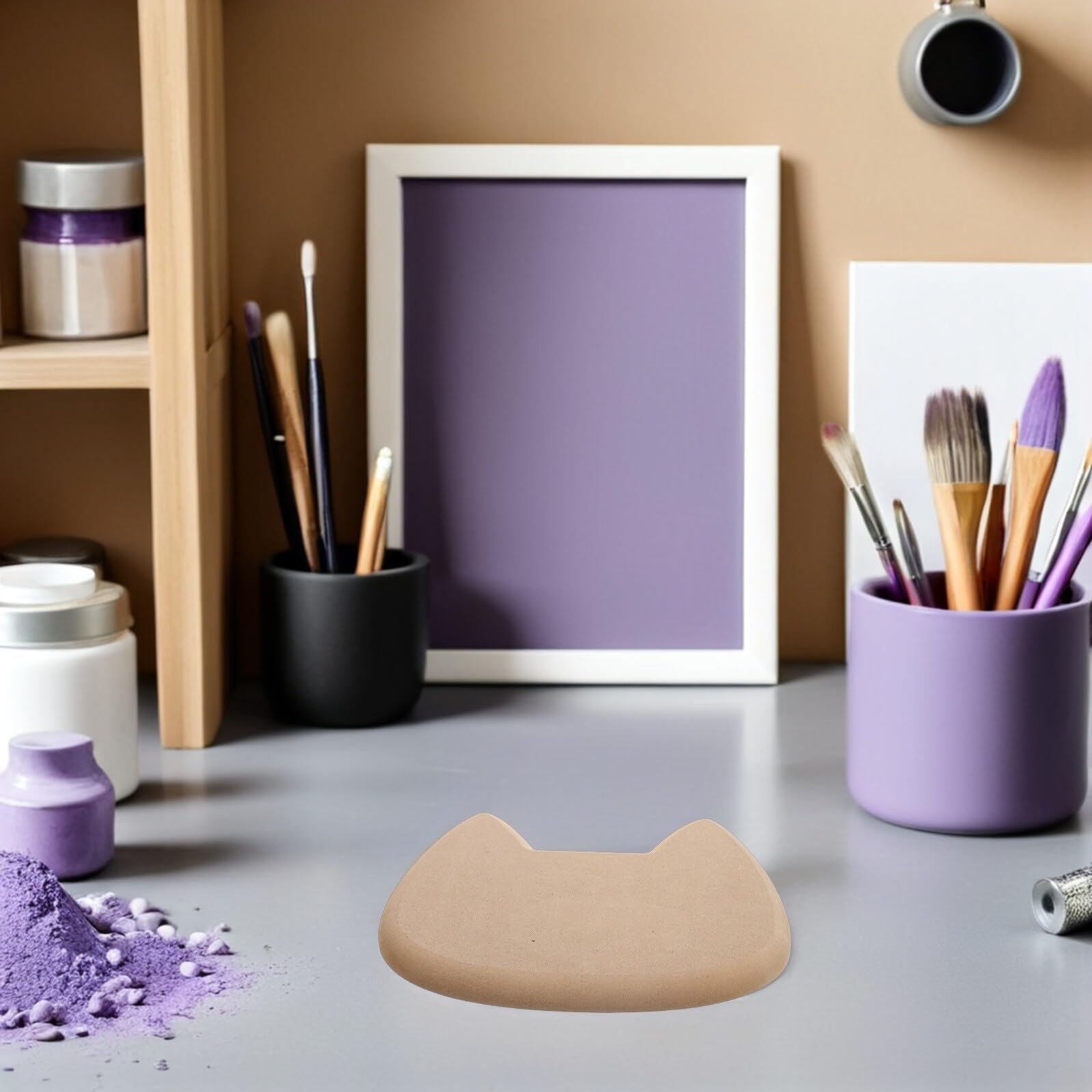 ABOOFAN Moule en Bois en Céramique de Chat – Outil de Modelage à Main pour Argile, Pâte Polymère et Poterie – Kit de Fabrication D’assiettes Artisanales Décoratives – Accessoire Loisirs