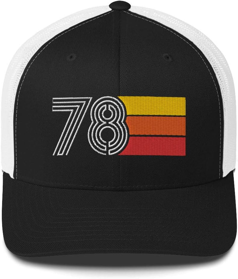 78 1978 Vintage Retro Trucker Cap Hat, 45th Birthday Embroidered Unisex Hat Gift