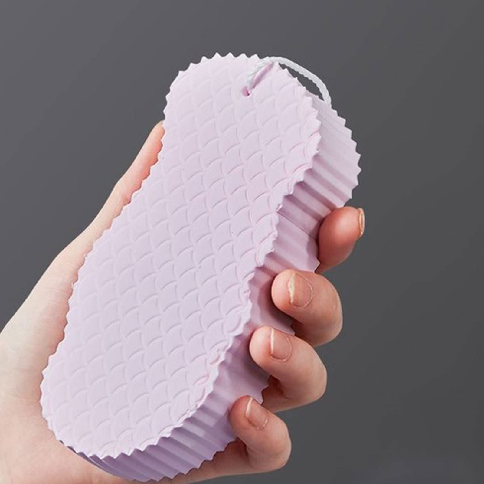 Esponja suave de cepillado en seco, exfoliante para baño, esponja exfoliante, cepillo de ducha, limpiador de piel corporal, removedor de piel muerta (Grau)