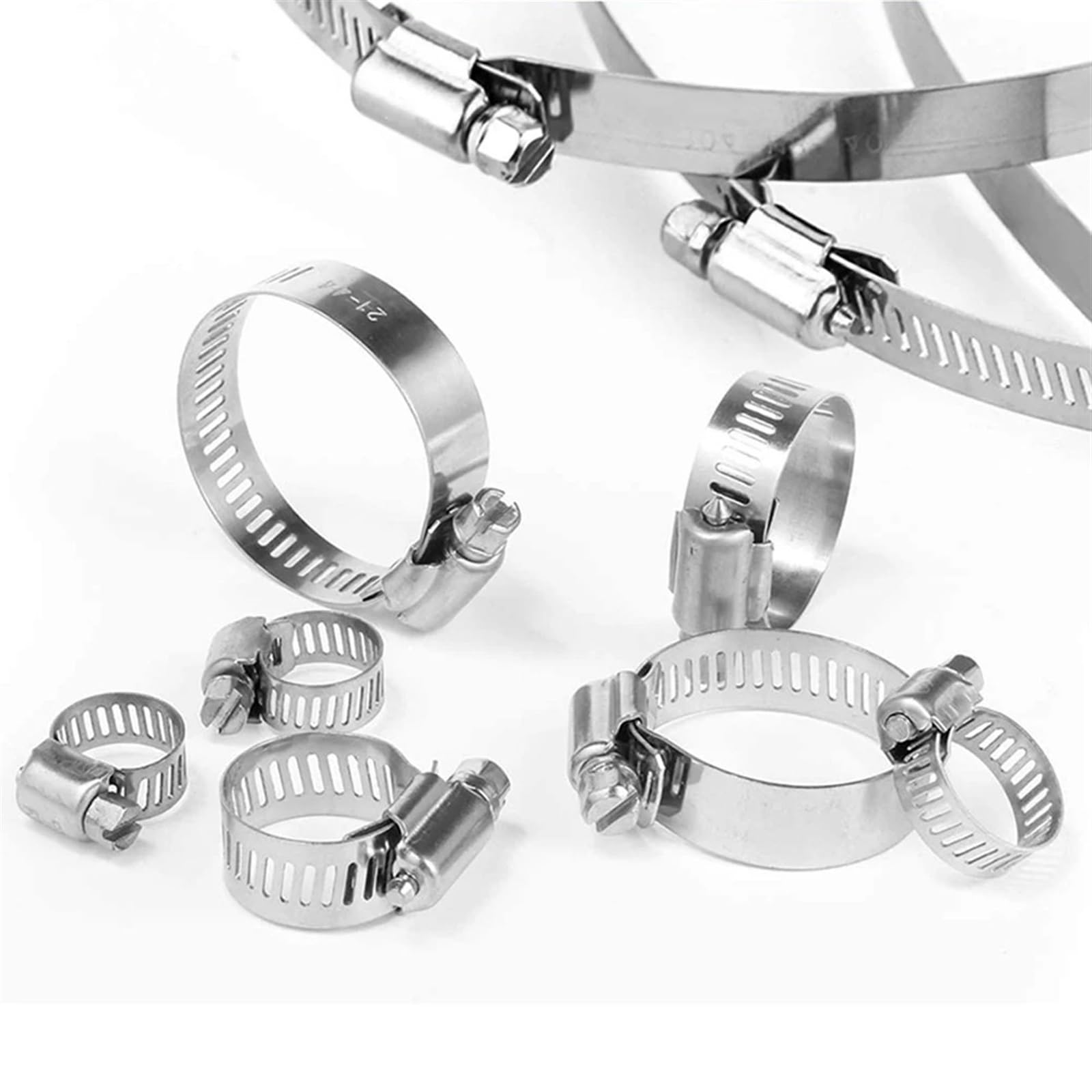 Fascetta Stringitubo 10 pezzi in acciaio inossidabile regolabile morsetto for tubo flessibile di azionamento tubo flessibile del carburante clip a vite senza fine morsetto for tubo flessibile(25-38mm)