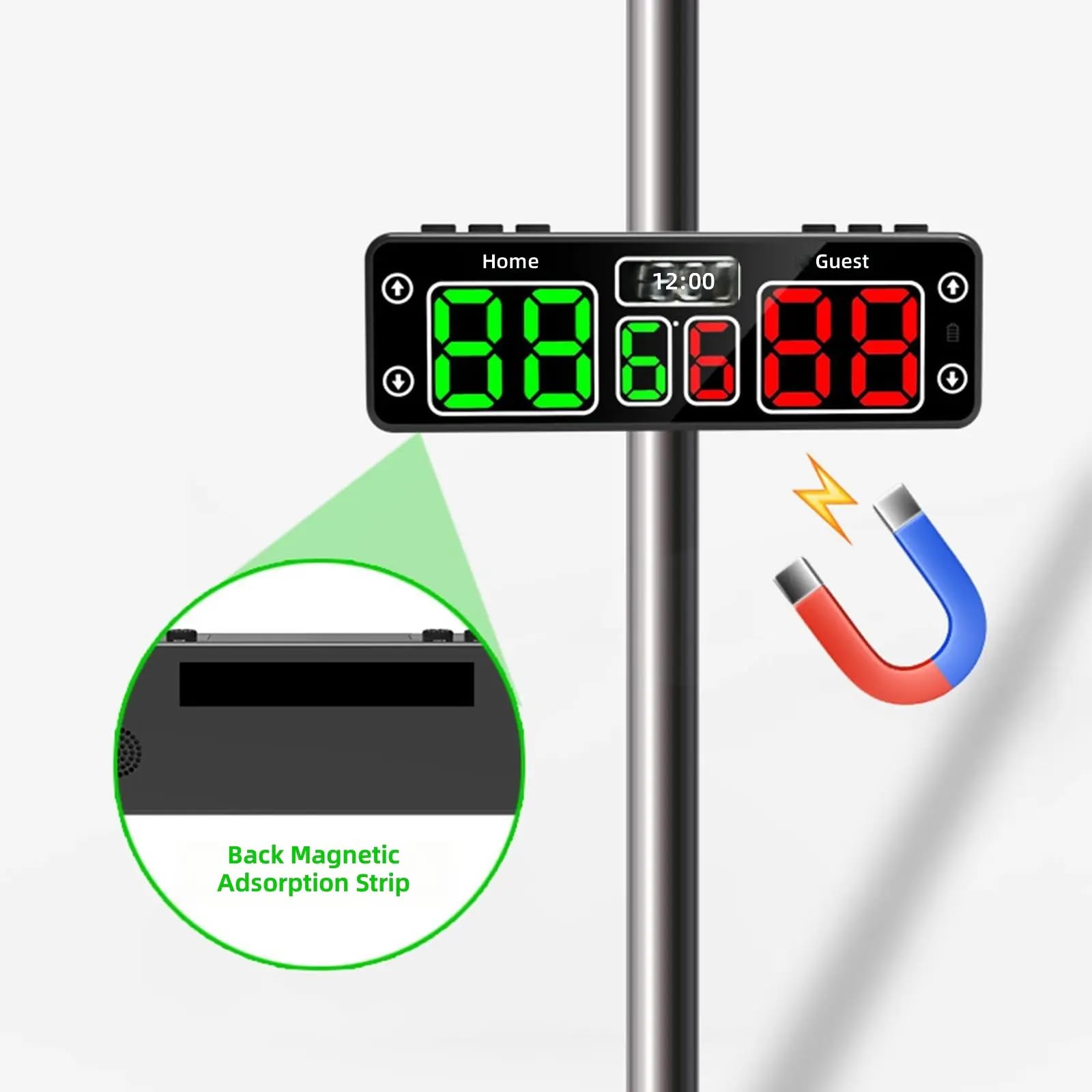 Tabellone segnapunti Digitale con Alimentazione Ricaricabile | Display LED per ospiti domestici, controllo touch per l ' utilizzo del monitoraggio del punteggio delle partite