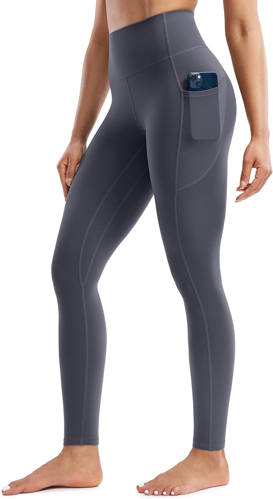 Workout Leggings with Pockets Yoga Pants 25"/28" | Lightweight, Soft Stretchy, High Waisted, Gentle Compression, for Women