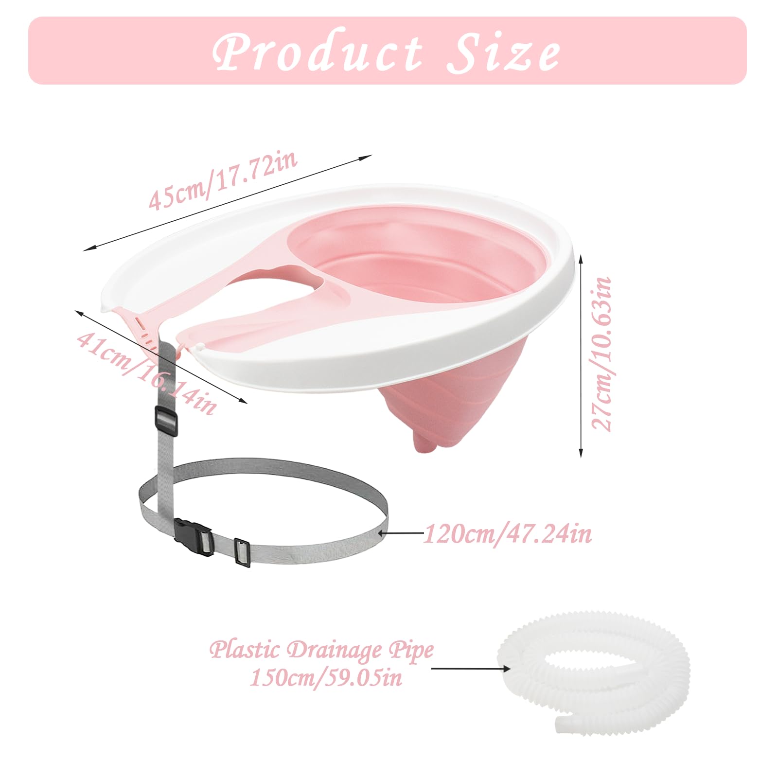 Lavabo pour personnes alitées, bac à shampooing pliable, lavage des cheveux au lit, bac à shampoing portable, aide au lavage des cheveux pour personnes âgées, handicapées et femmes enceintes