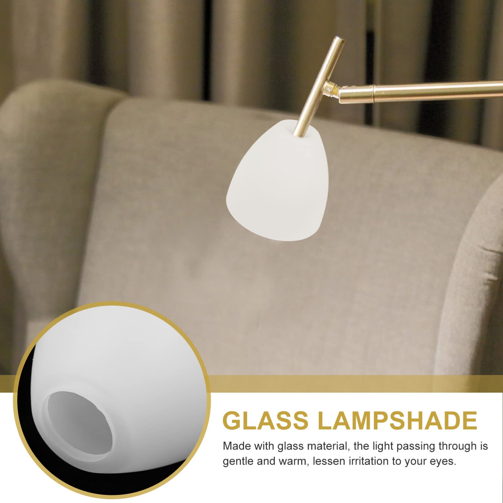 Uonlytech Glass Shade Covers White Glass Lamp Shade: Horseshoe Lampshade Replacement Lamp Cover Decorative Table Lamp Shade E27 Clip On Bulb Pendant Ceiling Light for Floor Wall 2pcs - Image 3