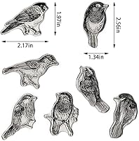 Vista 2 de 7 sellos transparentes de pájaros para hacer tarjetas y diarios, ramas de árbol, sellos de silicona para pájaros, sellos de goma para álbumes