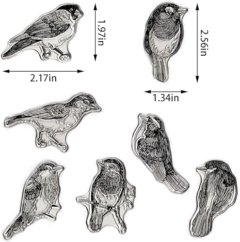 Miniatura 2 de 7 sellos transparentes de pájaros para hacer tarjetas y diarios, ramas de árbol, sellos de silicona para pájaros, sellos de goma para álbumes de