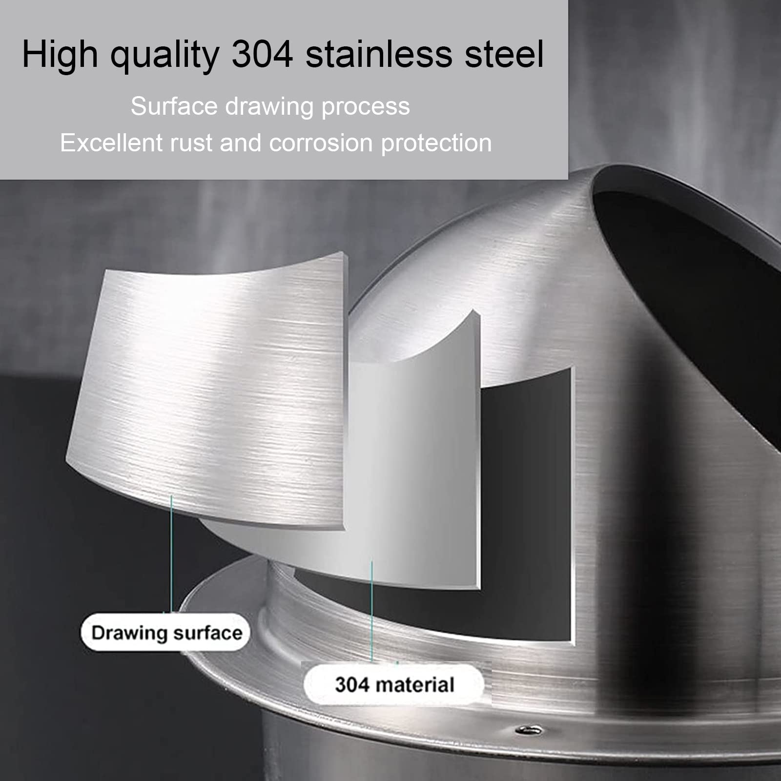 Griglia Di Ventilazione Rotonda In Acciaio Inox - Per Bocchette Di Scarico Esterno - Foto 5