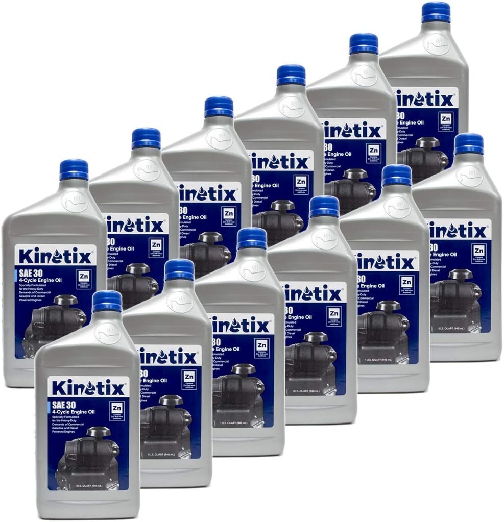 12PK Quart Kinetix High Performance Small Engine SAE 30Oil 80003 4-Cycle Engine