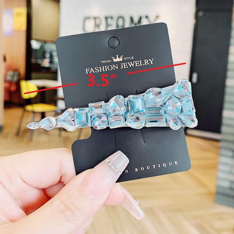 Miniatura 5 de 3 pinzas para el cabello con diamantes de imitación, pasadores de cristal de gota de agua, horquillas de metal brillante, accesorios para el cabello