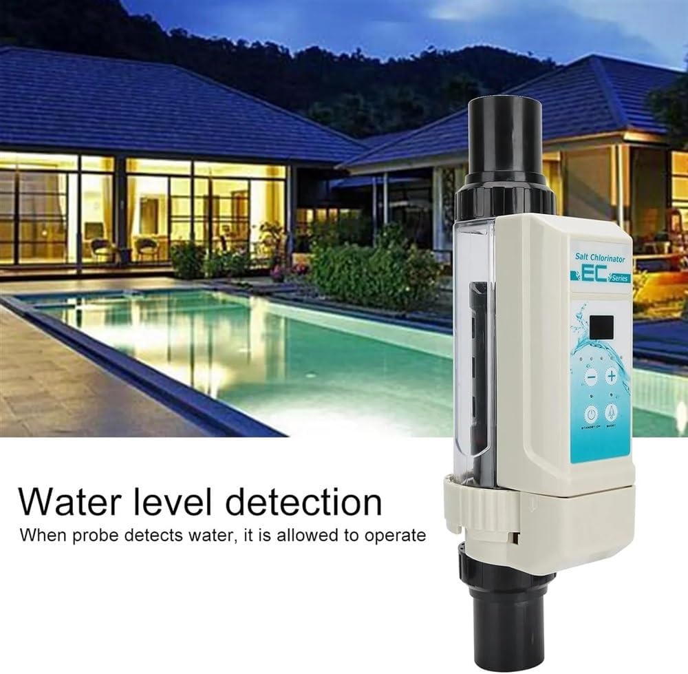 Salt Water Pool Chlorination System, Automatic Cleaning Salt Chlorinator Water Pool, Electrolytic Salt Chlorine Generator System for Swimming Pool, Spa Pool,12g/h (Size : 8g/h)