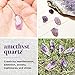 Joyfulmuze Raw Amethyst Necklace, Natural Energy Healing Stone, Purple Pendant Crystal, Sterling Silver Chain, Handmade Jewelry for Women and Man, Dainty Birthday Gift, 18 inches
