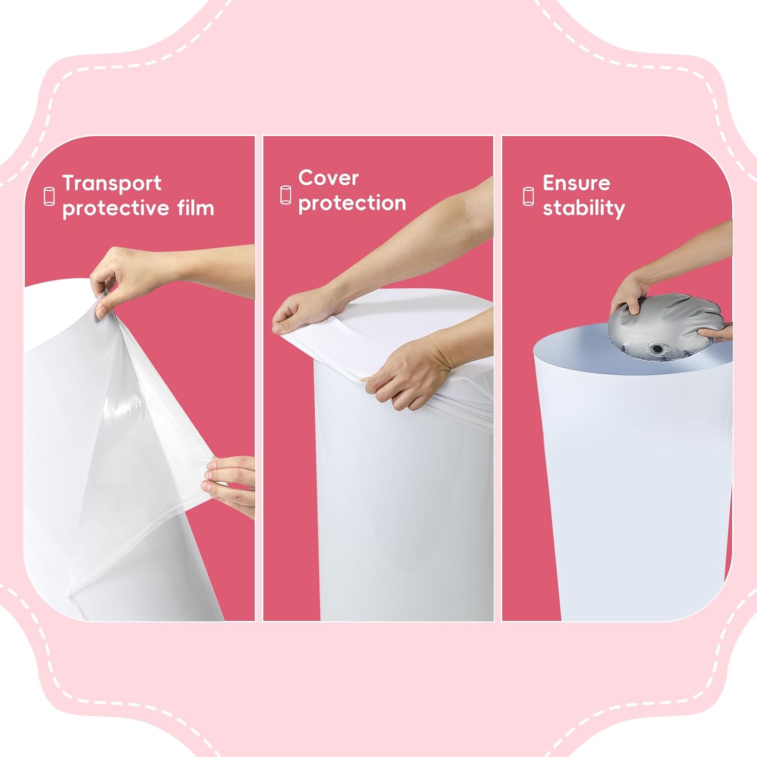 3Pcs Cylinder Stands for Party Round Pedestal Stand with Spandex Covers & Weighted Base - for Birthday Wedding Party Outdoor Indoor Decor (White)