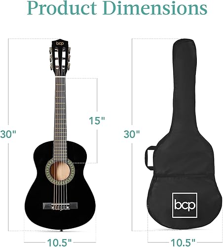 Vista 38 de Best Choice Products - Kit de guitarra acústica para principiantes, 38 pulgadas Rayos de sol