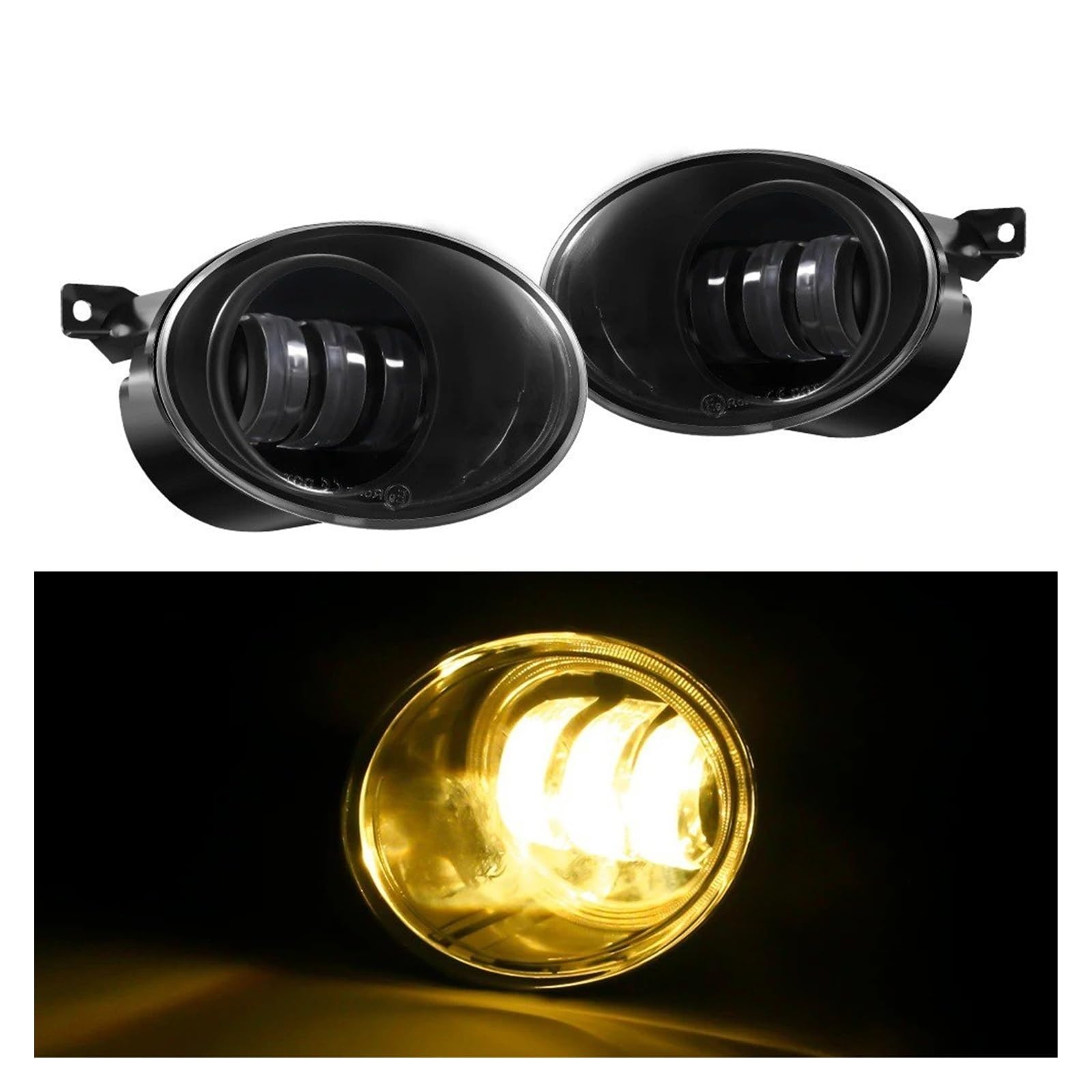 SANCAK Para VW Para Golf Para Jetta 6 Para Tiguan 5N Para Touran Para EOS Para Caddy 2 X Luz LED Antiniebla Ojo Ángel DRL Lámpara Conducción Antiniebla Delantero(Amarillo)