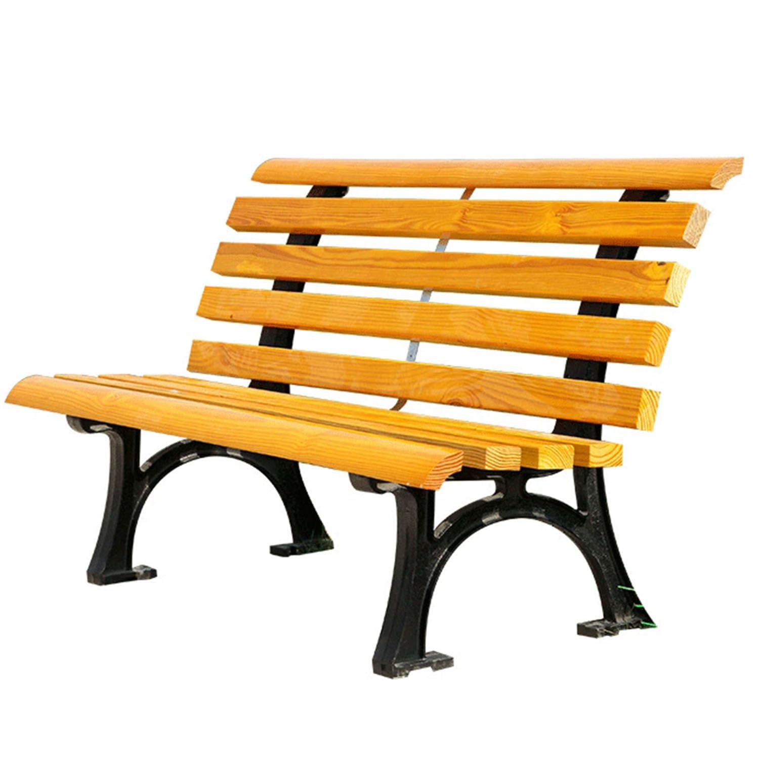 Banco de madera para exteriores con estructura met&aacute;lica de parques y plazas p&uacute;blicas 1