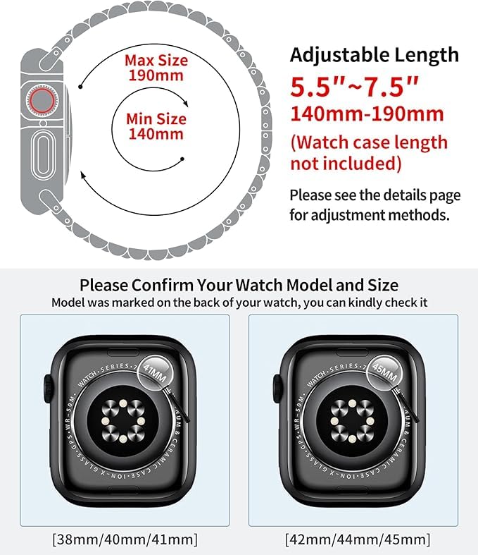 Image of BINLUN Compatible with Apple Watch Band 49mm 46mm 45mm 44mm 42mm 41mm 40mm 38mm for Men Women, Stainless Steel Metal Strap with TPU Case Fit for iWatch Series Ultra /SE3 /11 /10 /9 /8 /7 /SE2 /SE /6 /5 /4 /3 /2 /1