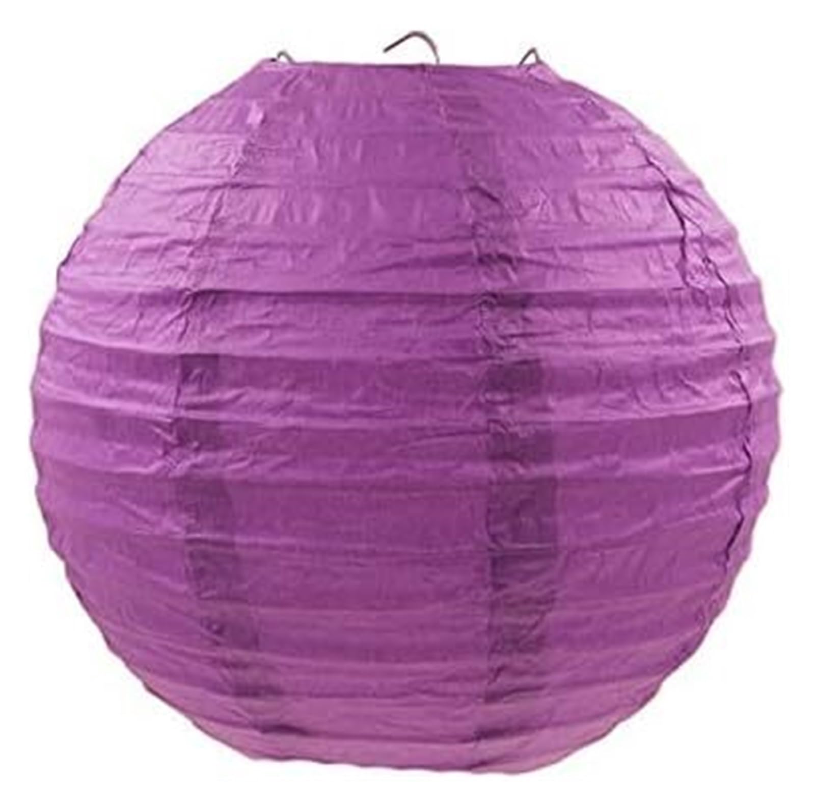 Round Paper Lanterns, Chinese Round Paper Lantern Multicolor 10-40cm Birthday Wedding Decor(Dark Purple,20cm(8inch))