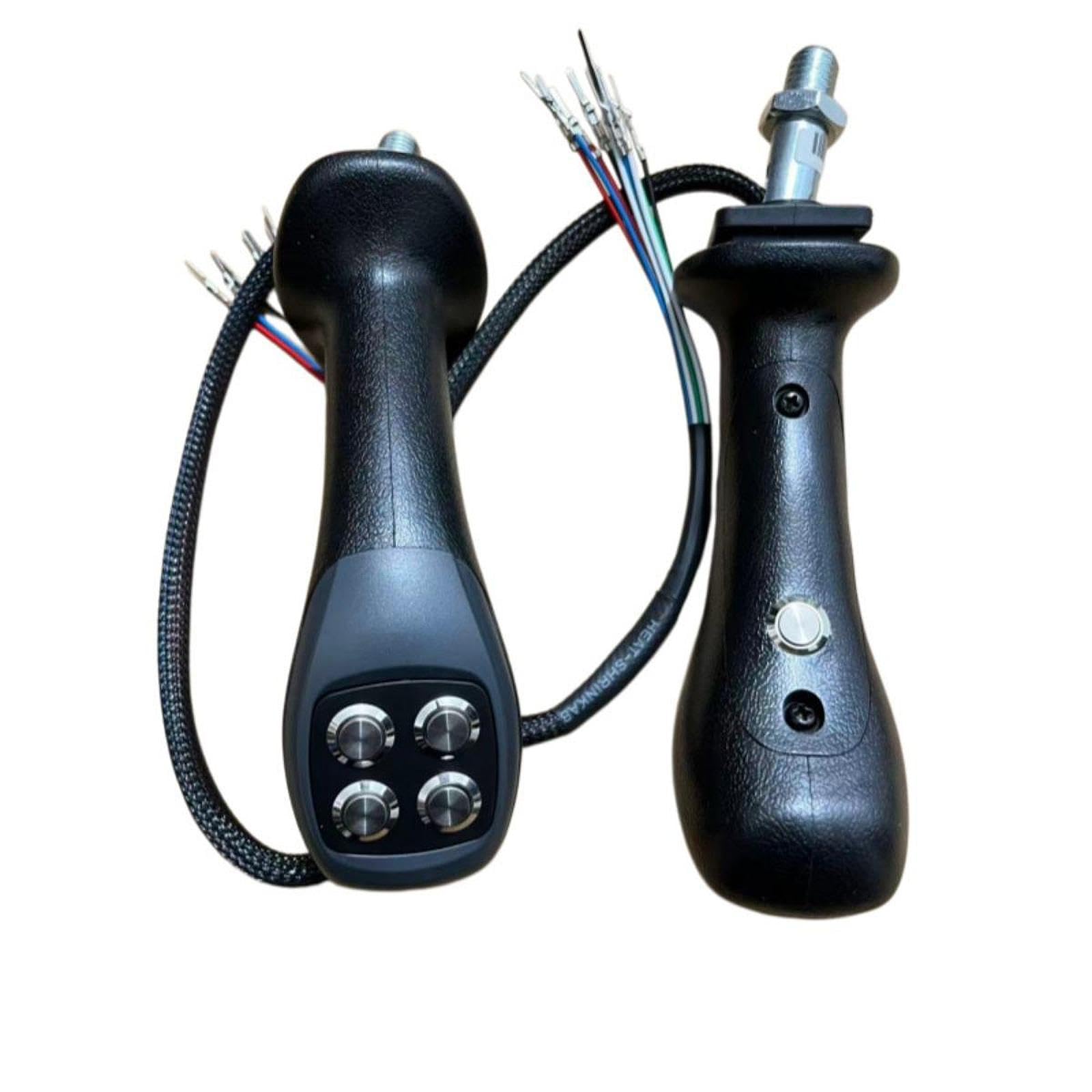 Mando Tipo Joystick para Excavadoras, Palanca de Control con Cinco Botones, Ergonómico, Cómodo, Fabricado en Aluminio, Apto para Sustitución de Compon, 1 Par