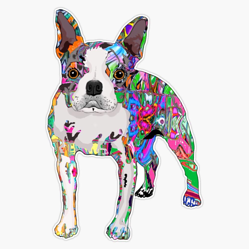 Graffiti Boston Terrier Sticker Vinyl Waterproof Sticker Decal Car Laptop Wall Window Bumper Sticker 5"
