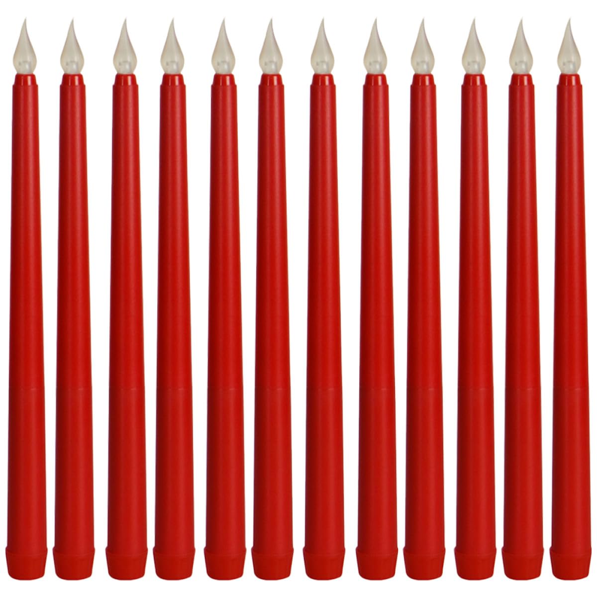 12 Velas eléctricas rojas de PP sin llama para decoración de mesas 8