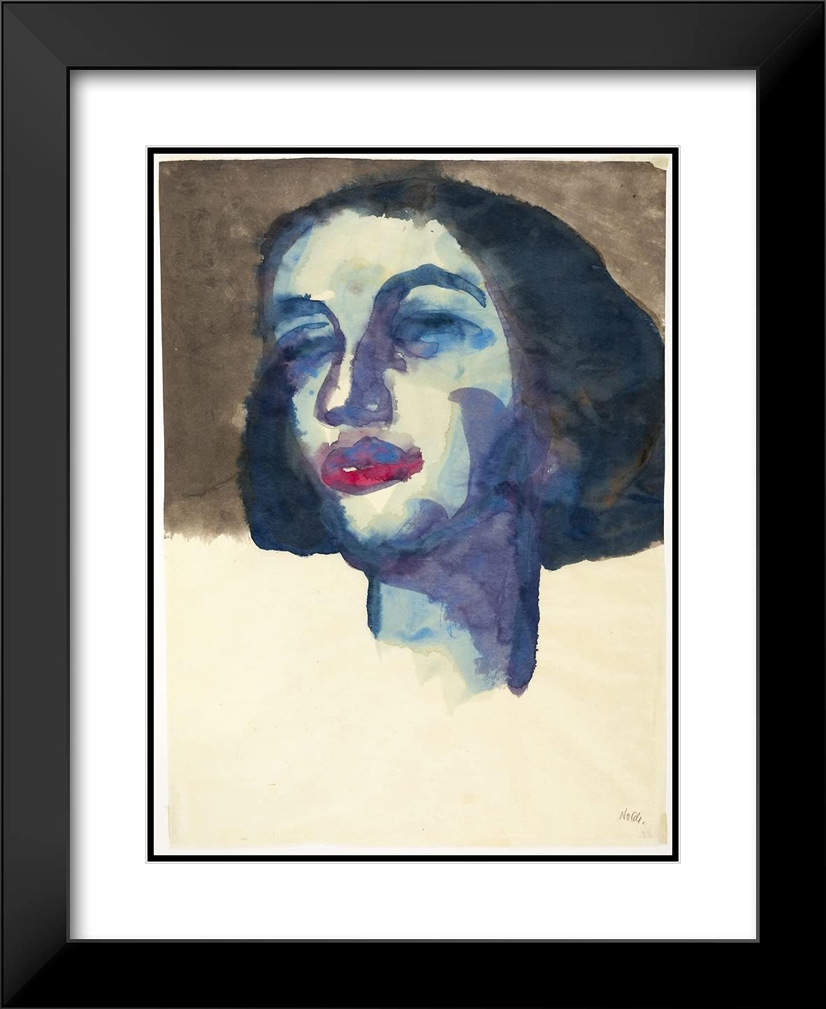 ArtDirect Emil Nolde 20x24 Black Modern Framed and Double Matted Art Print Titled Portrait of Mary Wigman