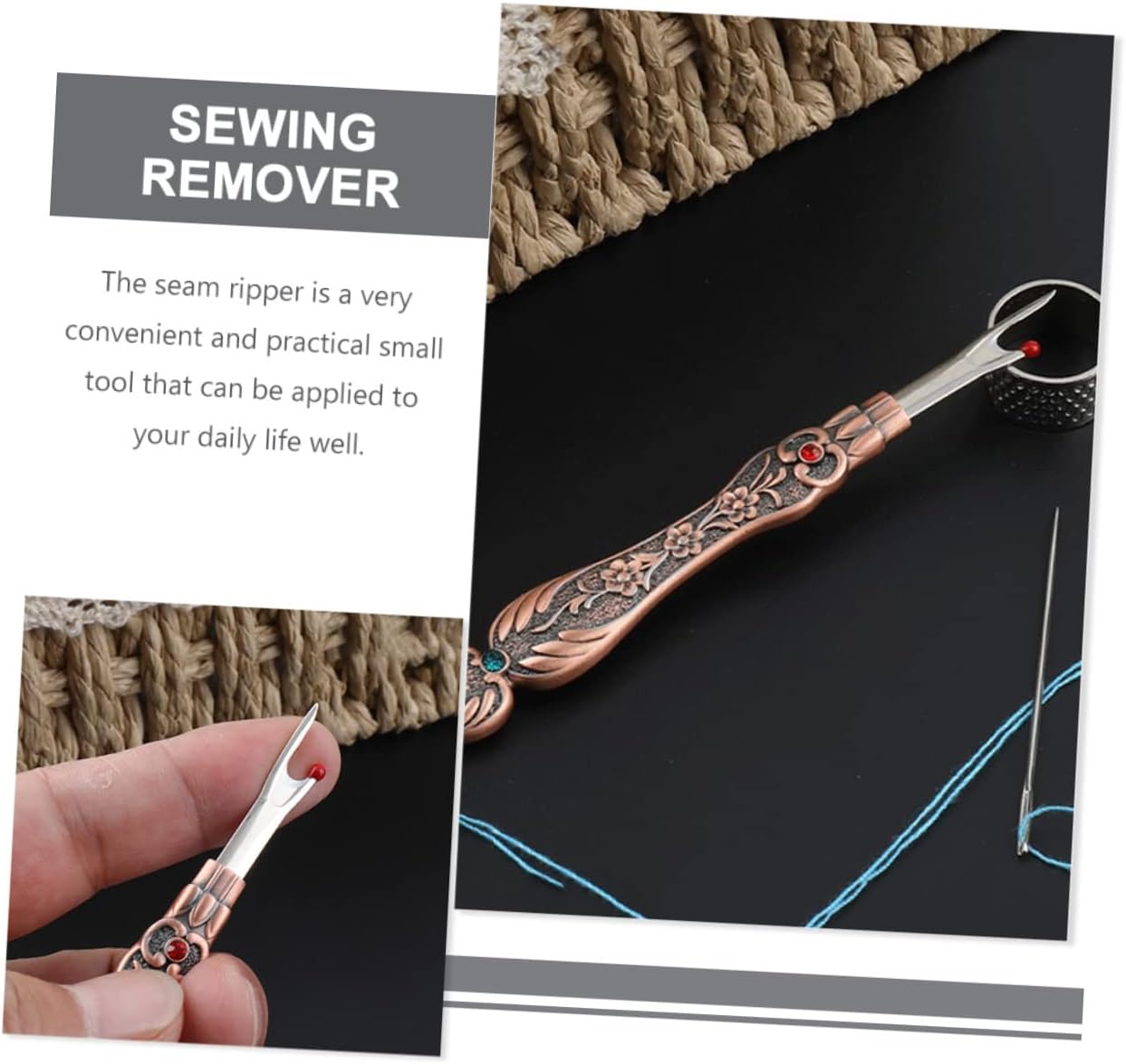 BELLIFFY Antique Seam Ripper Vintage Sewing Tool Zinc Alloy Thread Remover Embroidery Removal Sewing Accessories