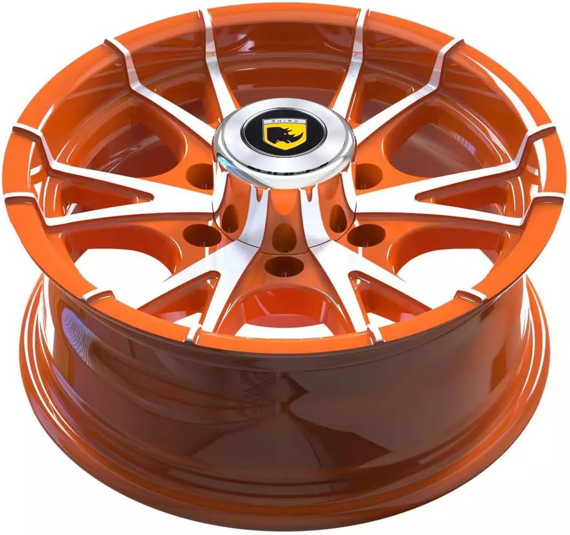 15x6 6x5.5 Premium Aluminum Trailer Wheel 6Lug Orange Machine Trailer Rim