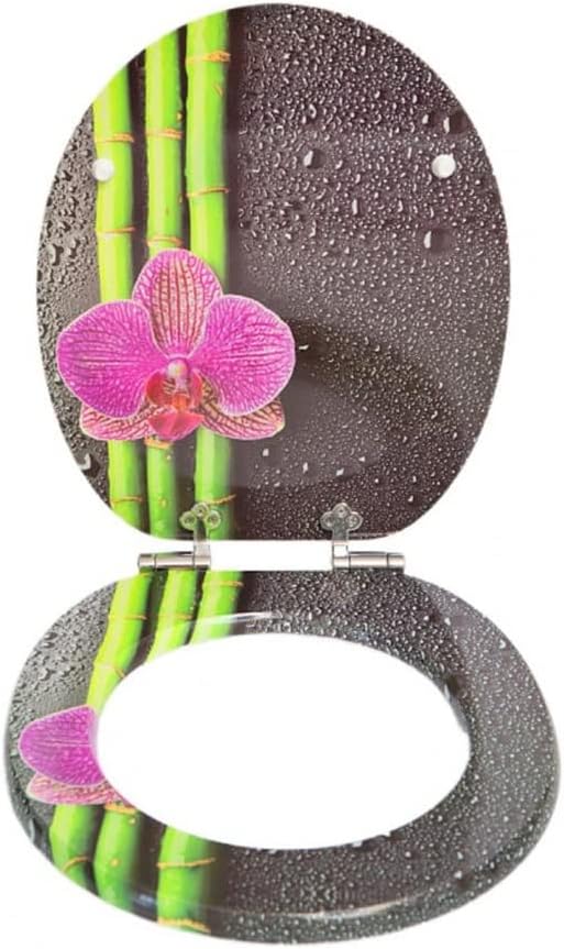 Gray Convenient Wood Universal Toilet Seat Cover MDF Bathroom Heavy Duty for Guest