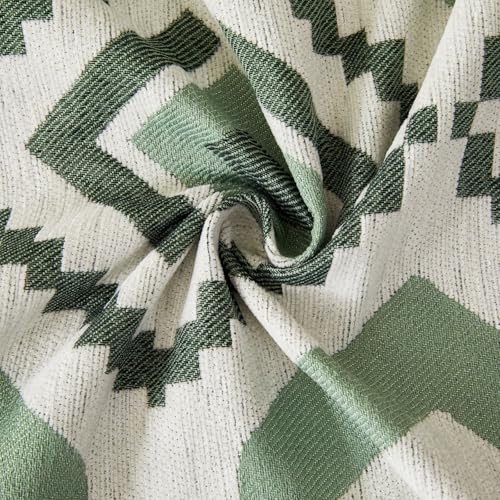 Image of HOMETHREADS Chenille Bohemian Boho Style Sofa Cover | Thick & Soft Luxury Slipcover | Protective, Washable & Stylish Couch Cover for Living Room Decor. (Bohemian Green, 3 Seater | 180x180cm)