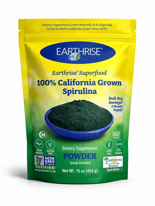 Earthrise Spirulina em Pó, Pacote com 6 unidades de 448 g