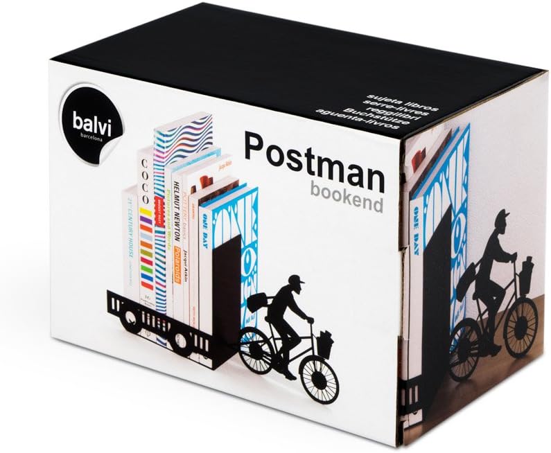 Balvi Bookend Postman Black colour Decorative Metal, Multicolored - Image 3