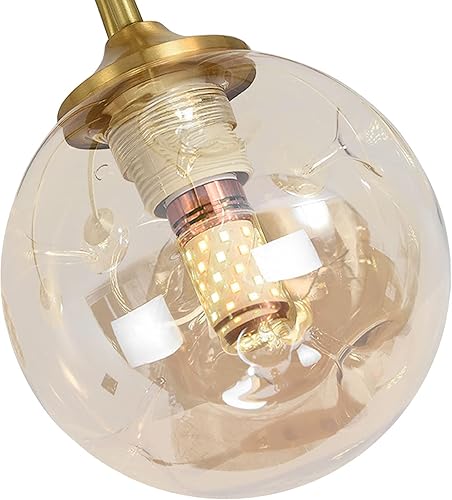 Miniatura 8 de Lámpara de techo artificial retro de la industria, globos de cristal, lámpara de techo semiempotrada, lámparas de techo doradas para comedor,