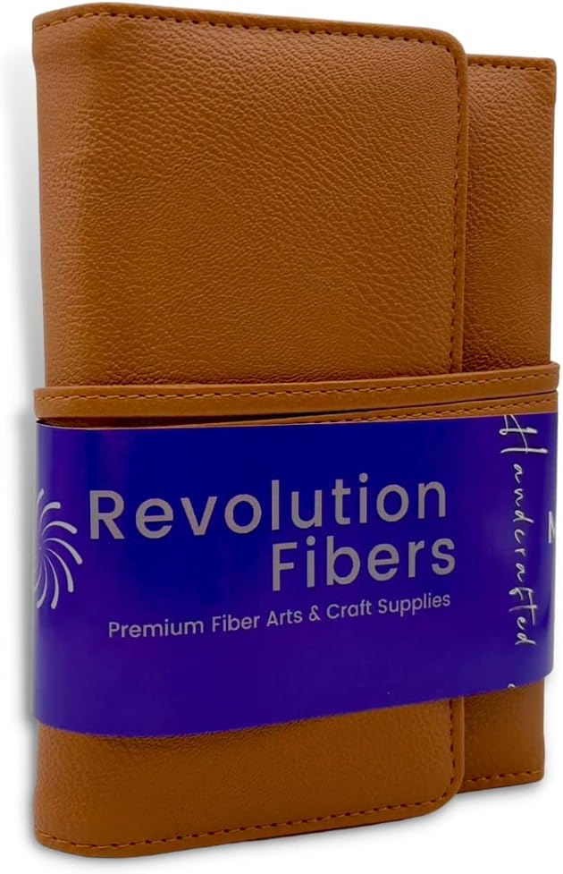Revolution Fibers Rosewood Interchangeable 5 inch Circular Knitting Needle Set with Leather Case (29 Piece Set) | Beautiful Case, Perfect for Portable Knitting/Yarn Projects and Easy Storage