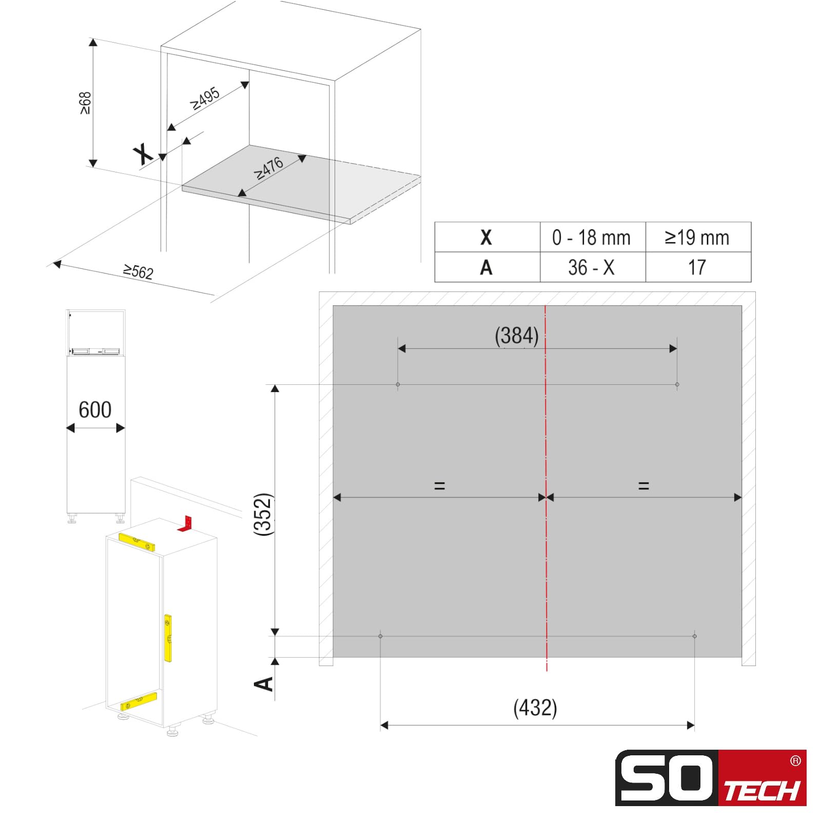 Kesseböhmer Drehbeschlag TurnMotion III anthrazit für 60er-Hochränke Hochschrankbeschlag 360° drehbar von SOTECH