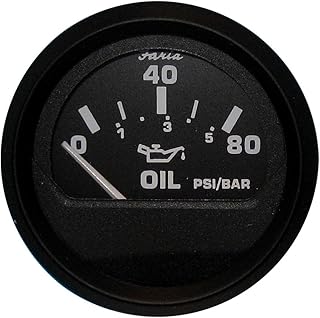 Faria Beede Instruments 12803 Euro Black Oil Pressure Gauge - 80 PSI