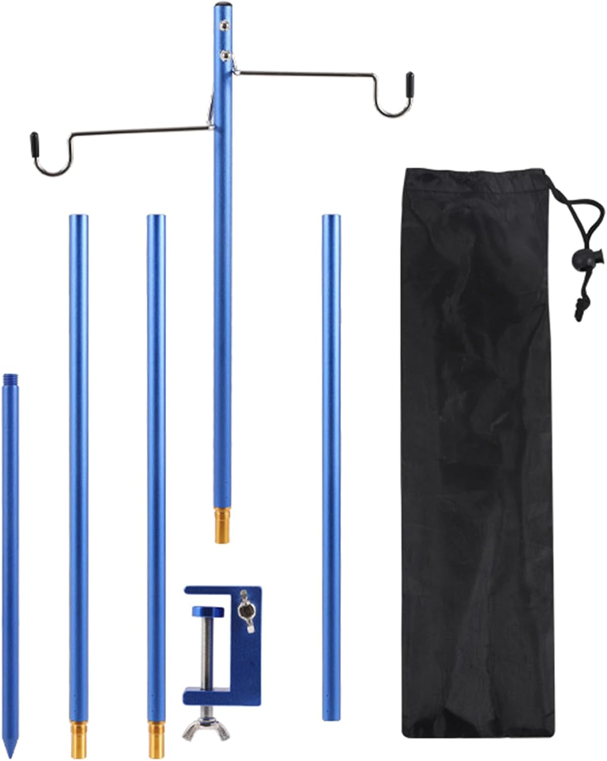Camping Gear, Portable Camping Light Stand Aluminium Alloy Light Hangers Detachable Tent Lamp Stand for Outdoor Camping Lights