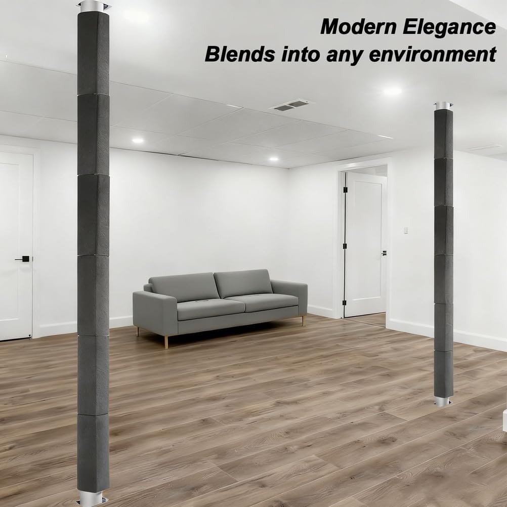 Basement Pole Padding Garage Pole Padding with Anti Slip Fabric Strong Hook and Loop for A Tight Wrap Round Column Wrap 10mm Foam Basement Column Cover