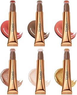 Contour Beauty Wand, Liquid Face Concealer Contouring with Cushion Applicator, High Coverage Natural Matte Finish Highlighter Bronzer Stick Super Silky Cream Blush Illuminator Makeup (#A)