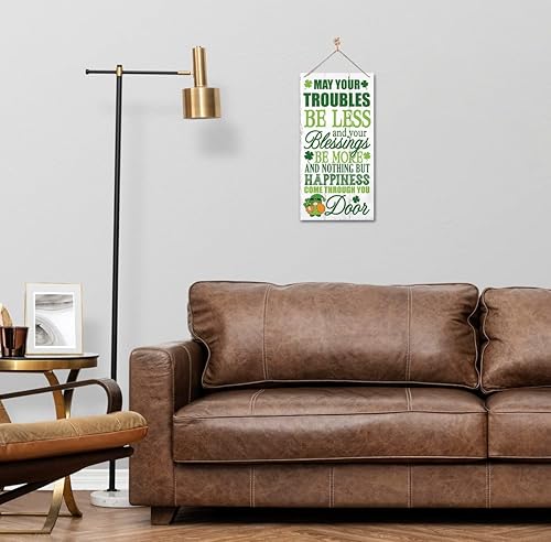 Vista 99 de Divertido letrero decorativo de madera del día de San Patricio, tréboles y travesuras impresas de madera para pared, decoración del hogar, letrero