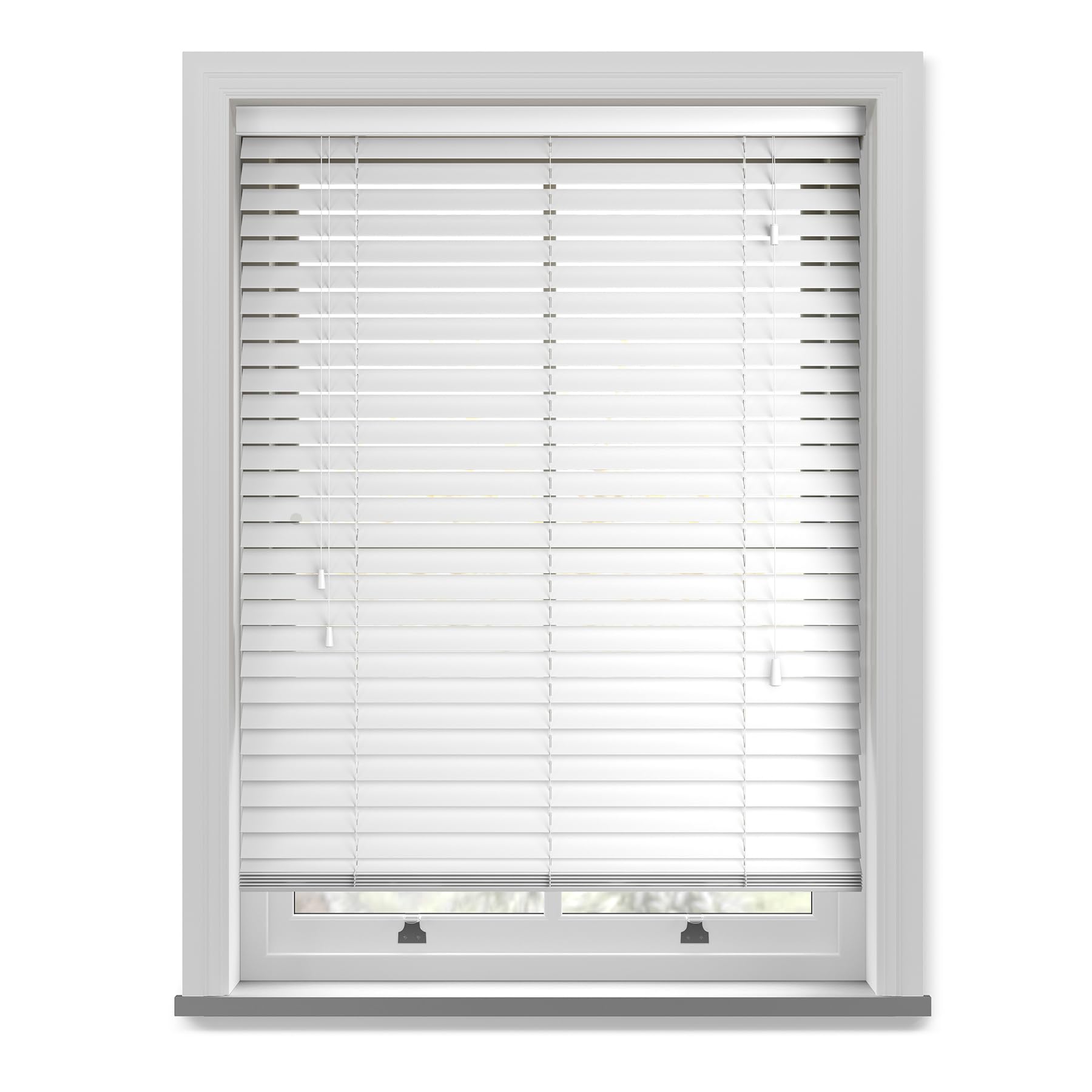 Custom Venetian Blinds with Strings - 50mm Slats - Smooth Faux Wood - Made To Measure (Serene, Up To 240cm (Width) x Up To 180cm (Drop))