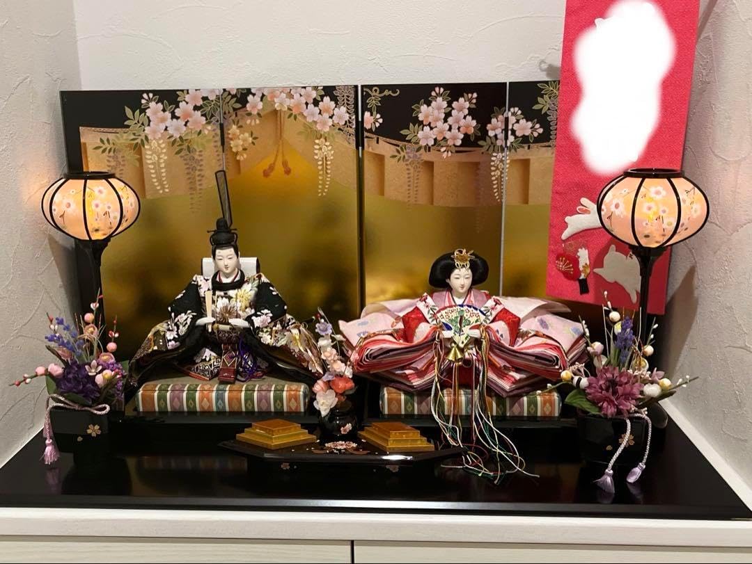 雛人形 会津塗り収納セット 人形工房 道翠 間口約55×奥行約35×高さ