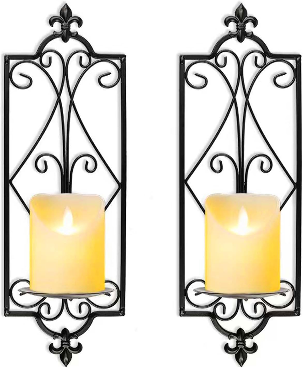 Metal Wall Sconce Candle Holder Décor，SYCYULAN Wall Mounted Candle Sconces Holders