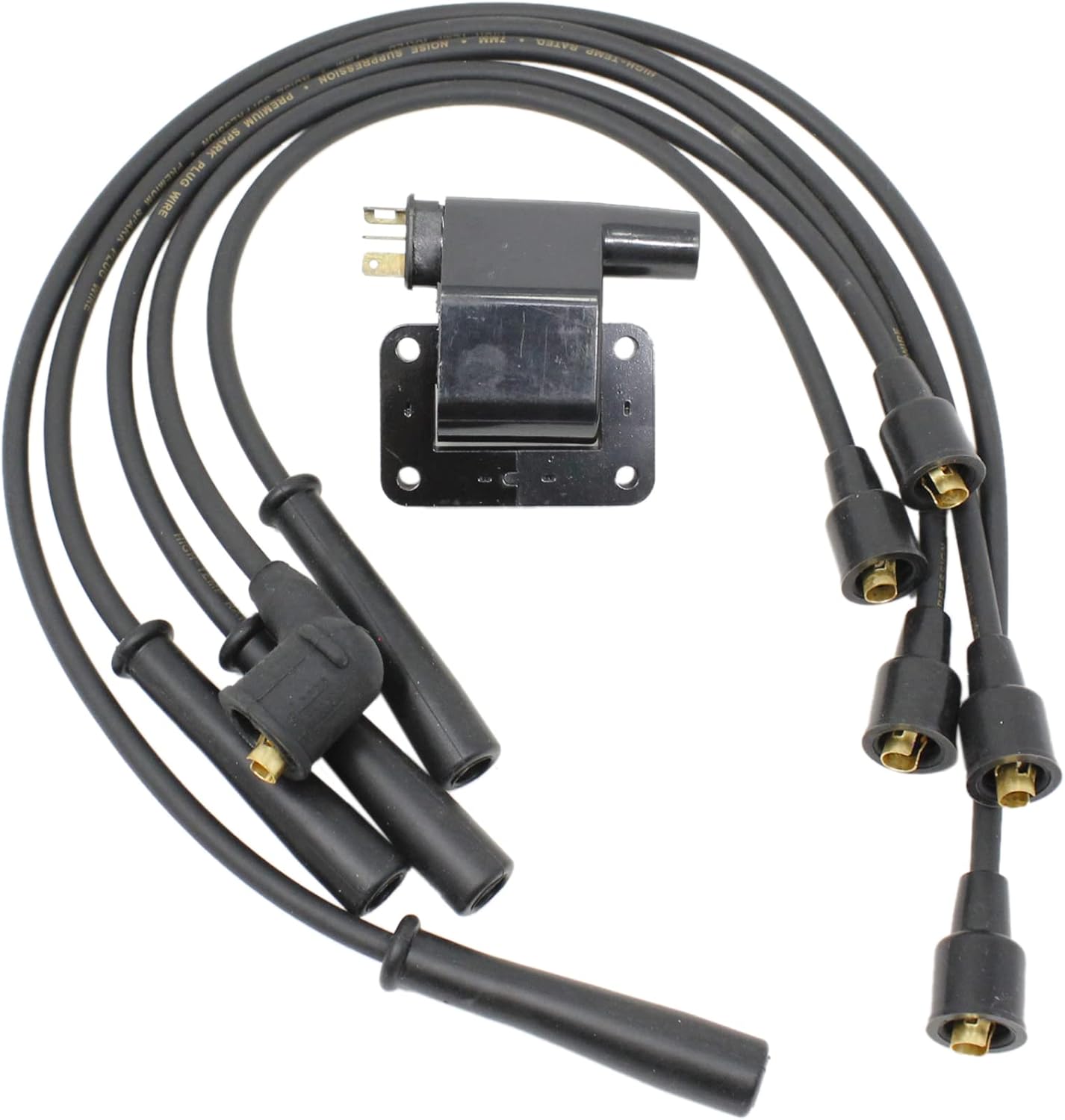 AIP Tune Up Kit Complete with Ignition Coil Pack and OE Spark Plug Wires Compatible with 1989-1995 Ford Mazda Mercury Subaru Suzuki 1.3L 1.6L 2.2L 3.0L L4 V6 OEM Fit Kit-1489