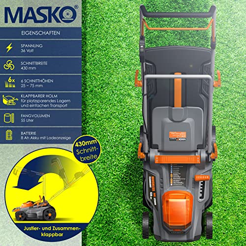 Akku-Rasenmäher mit Radantrieb von MASKO mit Mulchfunktion